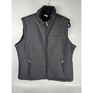 FREE COUNTRY Women's XXL Chevron Quilted Puffer & Fleece Reversible Vest‎